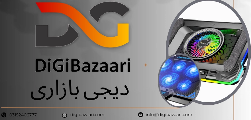 کول پد گیمینگ، خنک کننده لپ تاپ، فن روشن.