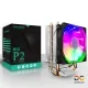 خنک کننده Coolmoon P2، از پهلو، با فن RGB روشن