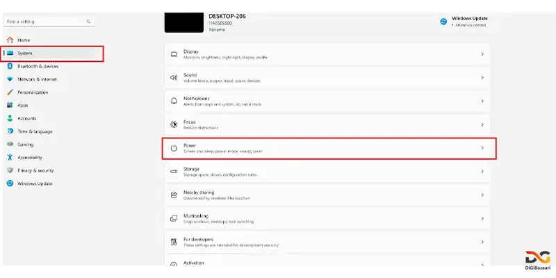 نحوه رفتن به تنظیمات باتری لپتاپ در ویندوز 11 در دیجی بازاری