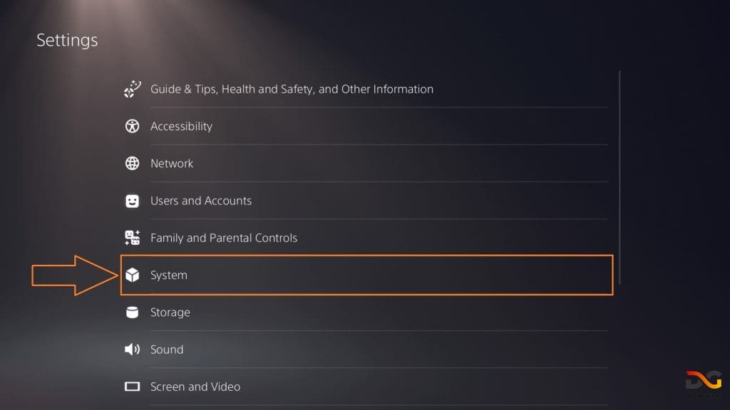 How to Find System Options in PS5 Settings منوی تنظیمات سیستم پلیاستیشن ۵.